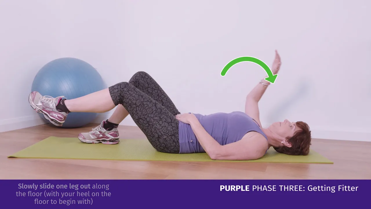 a woman doing an exercise on the floor